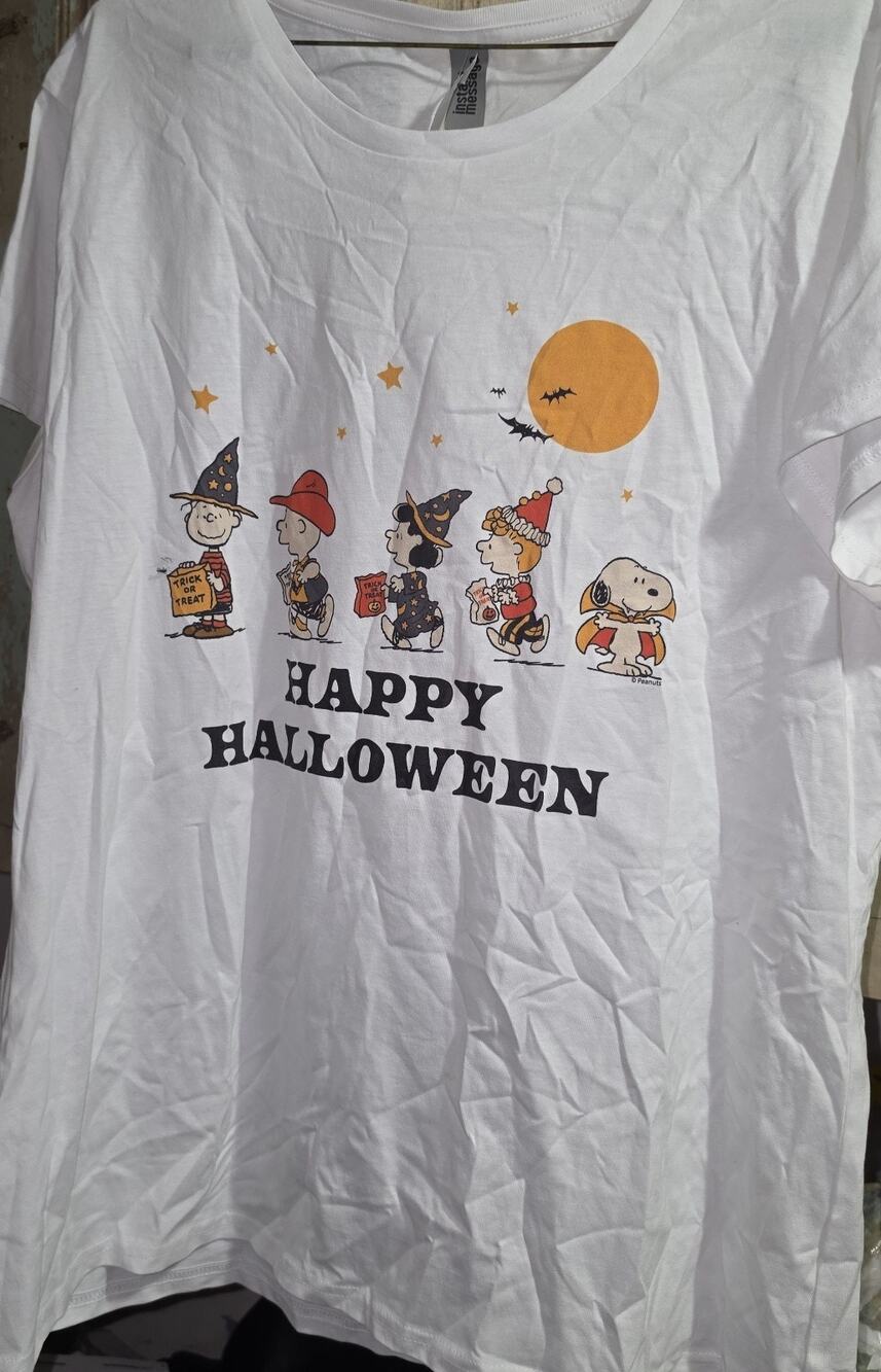 Instant Message Ladies Graphic Tee White 2XL Happy Halloween Charlie Brown NWT